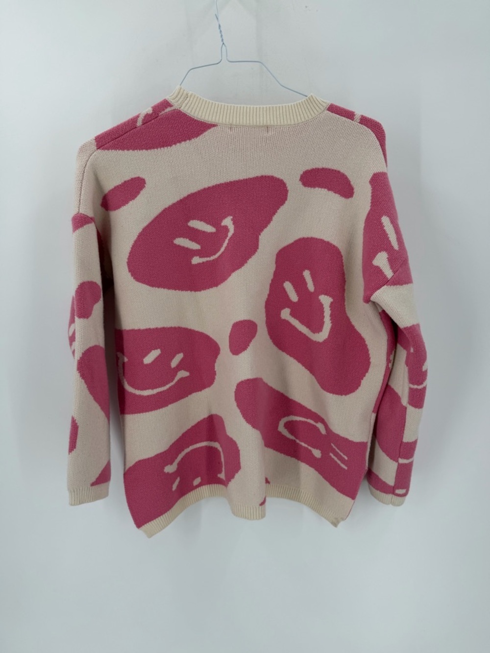 Anthropologie Moon & Madison Smiley Face Pullover Crewneck Novelty Comfy Sweater - Picture 6 of 8